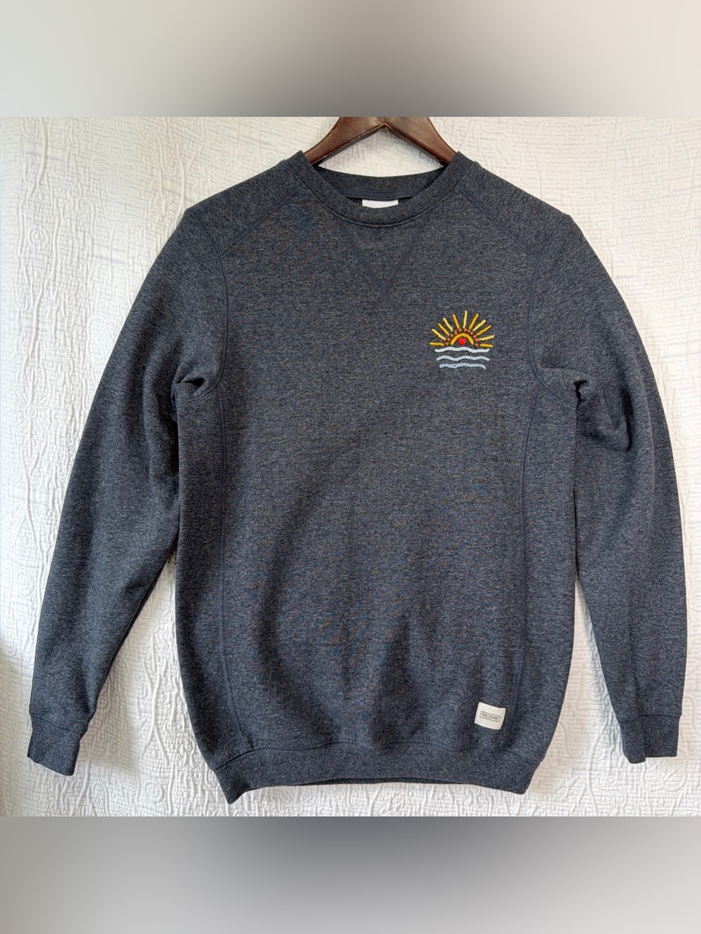 Recover XS Sweatshirt Sunrise Embroidered Recycled Sustainable Grey NRS River
